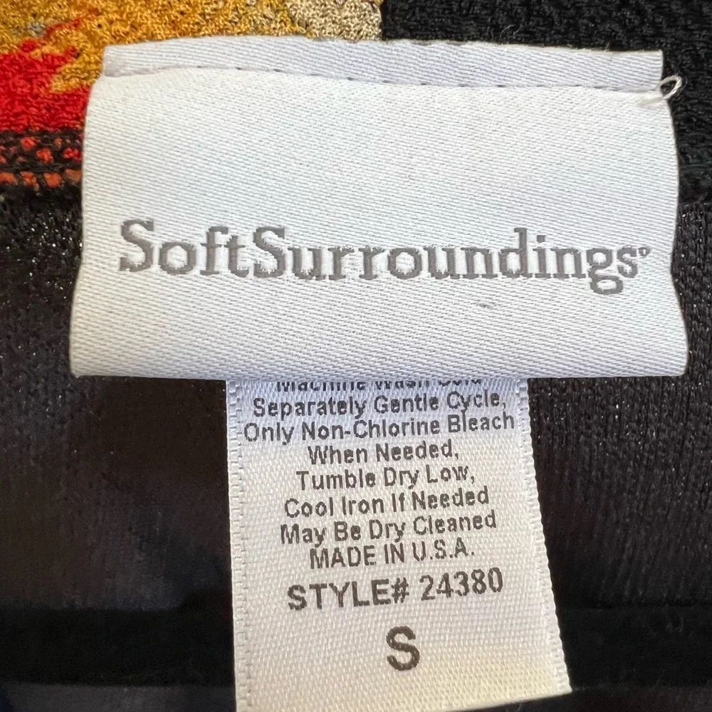 Soft Surroundings Asian Floral Trim Jacket Blazer Small Made USA - Picture 3 of 4